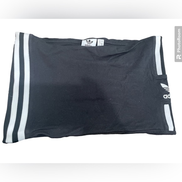 Adidas cropped tube top in black and white. - Picture 1 of 4